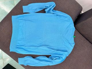 Maglione Benetton Blu V-Neck