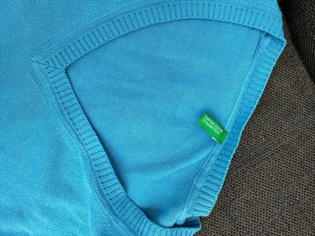 Maglione Benetton Blu V-Neck