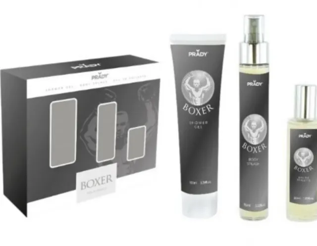 Set 3 Prady Boxer Shower Gel, Body Splash, Eau