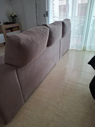 Sofá 3 plazas tela antimanchas beige