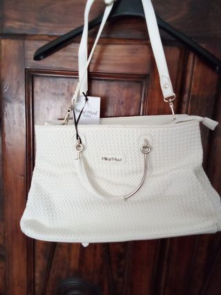 Borsa Mimì Muà trama intrecciata bianca