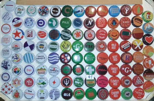 Lote de chapas de cerveza