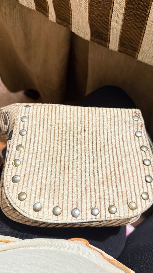 Riñonera Piel Mujer Beige/Marrón