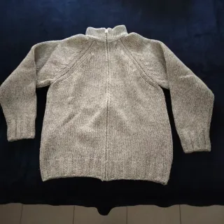 Maglione Benetton zip collo alto grigio