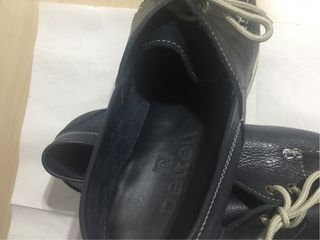 Zapatos náuticos de piel azul 