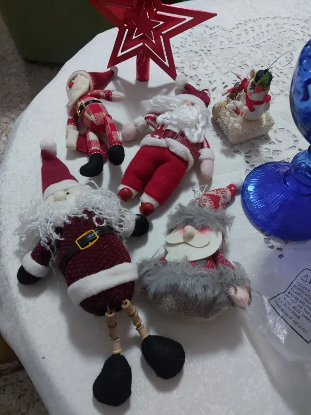 Adornos Navideños Papá Noel y Muñeco Nieve
