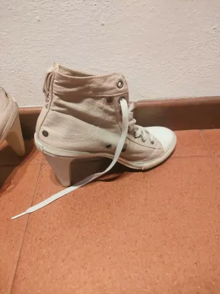 Scarpe Diesel alte tela beige