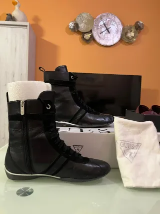 Botines Guess Piel Mujer Negros