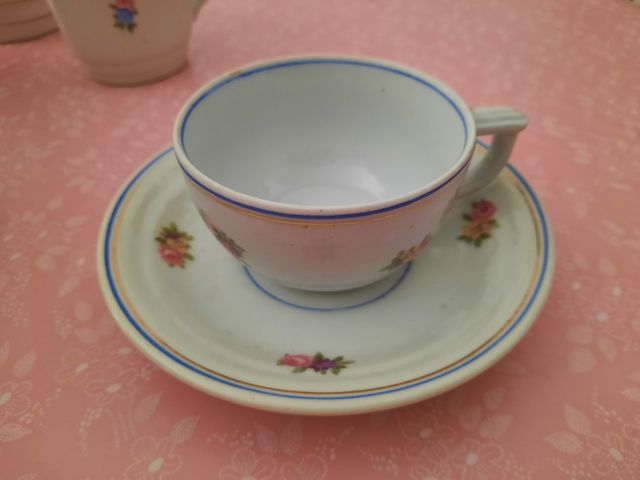 Juego de café vintage floral