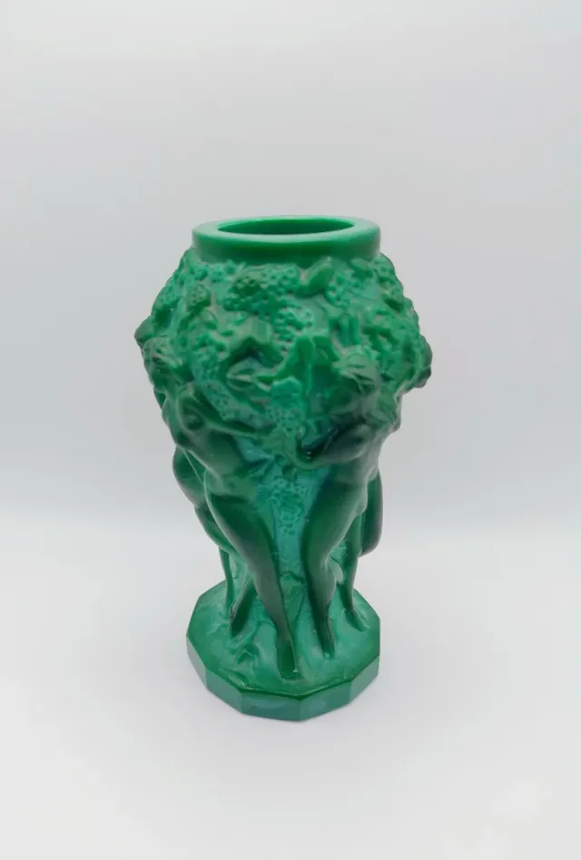 Vaso art deco In vetro Ingrid malachite Schlevogt