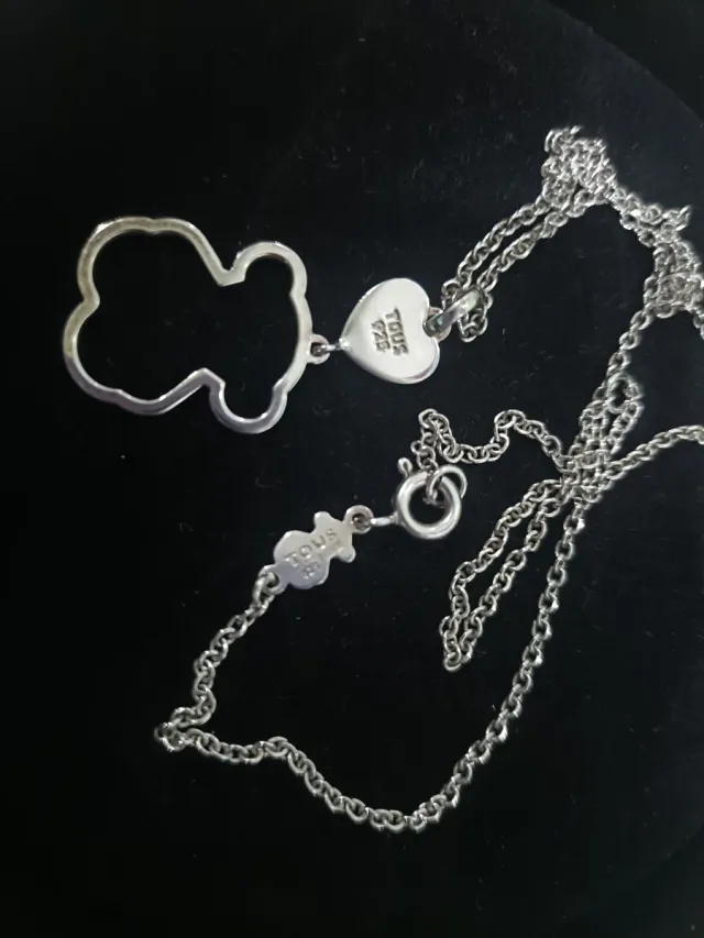 Colgante Corazón y Oso Tous Plata