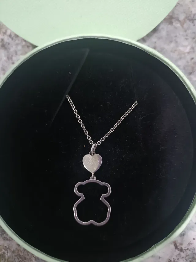 Colgante Corazón y Oso Tous Plata