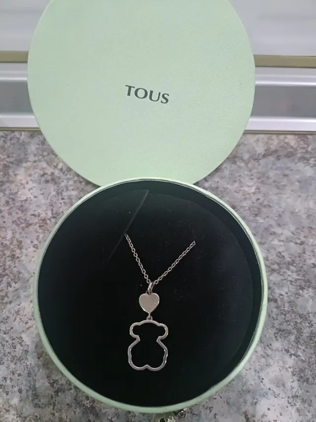 Colgante Corazón y Oso Tous Plata