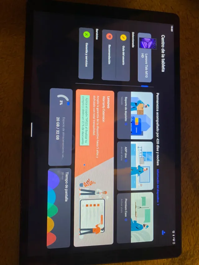 Tablet Lenovo Negra y Azul