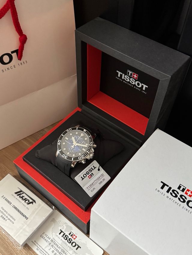 Tissot Seastar Cronógrafo Azul Correa Negra