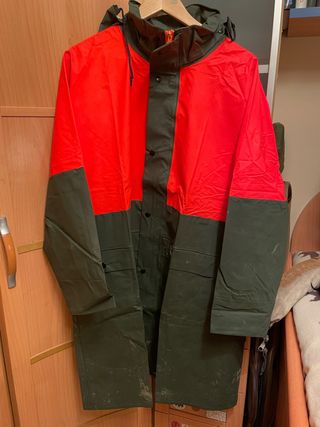 Chubasquero alta visibilidad naranja y verde