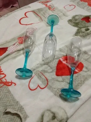 Calici Flute Turchese Vetro