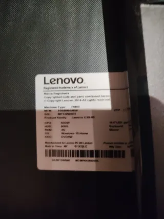 Pantalla Lenovo Negra