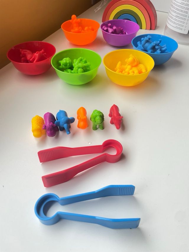 Juego de clasificación de colores y animales