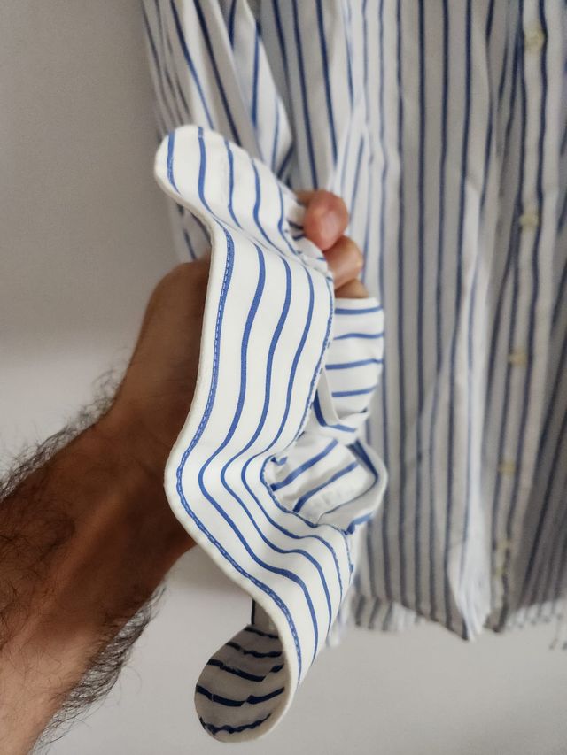 Camisa Silbon Rayas Azul y Blanca