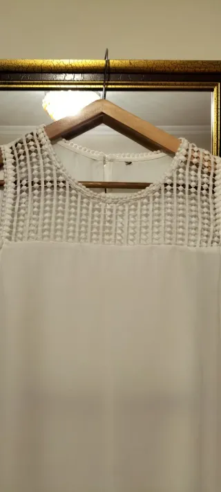 Top Zara color crema Encaje