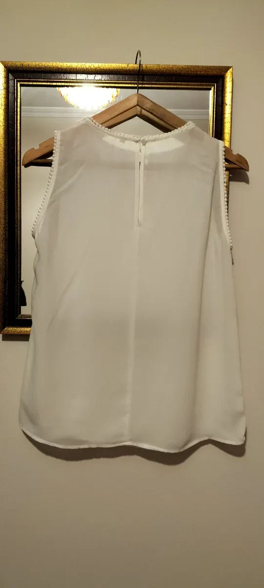 Top Zara color crema Encaje