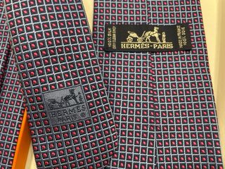 Corbata Hermès Azul y Rosa