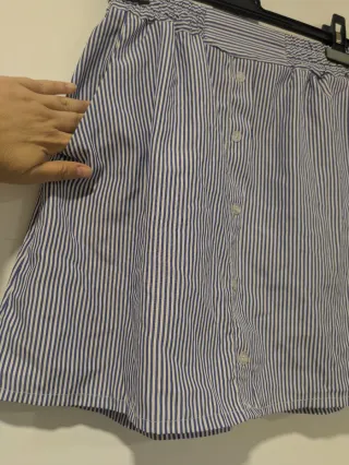 Falda Shein de Rayas con bolsillos