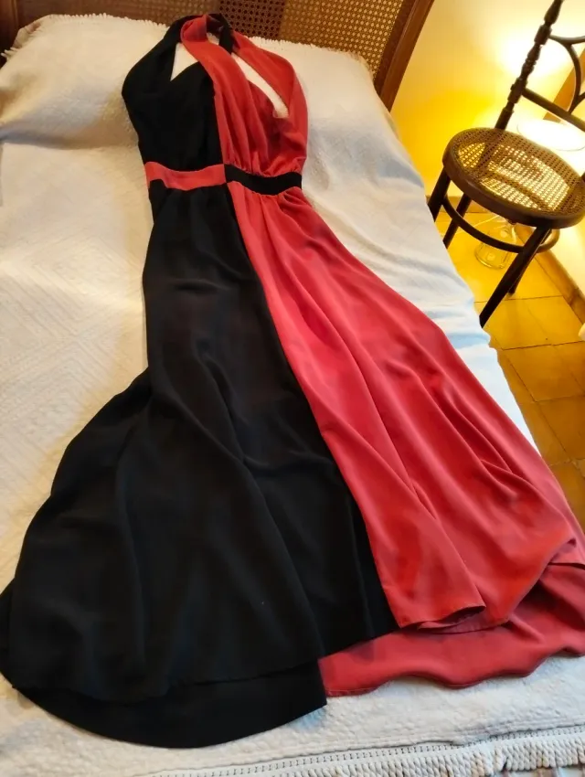 Vestido Inés Domecq Negro y Ro