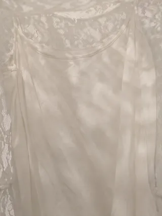 Blusa Cortefiel Encaje Blanca 