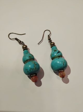 Pendientes Turquesa y Rosa