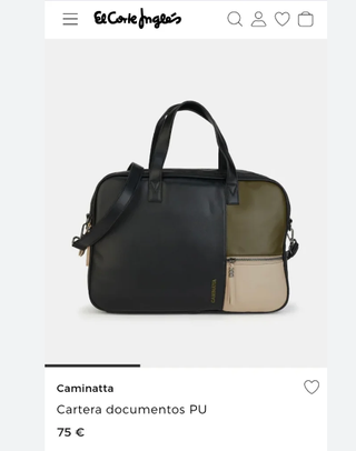 Bolso Caminatta Mujer, negro, beige y verde.