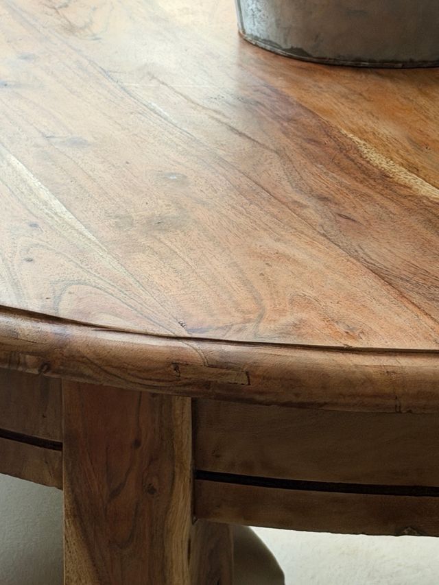 Mesa madera maciza de acacia natural extensible