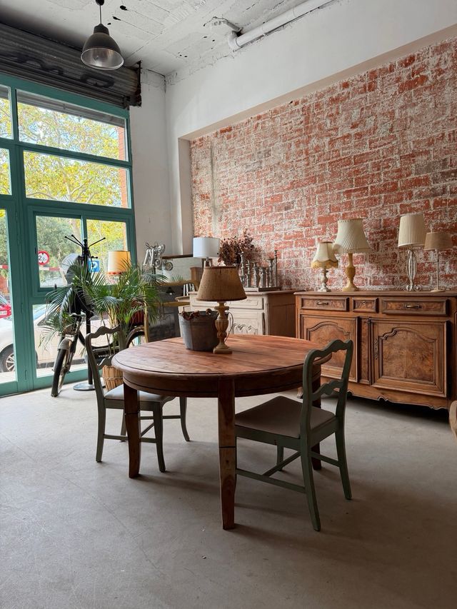 Mesa madera maciza de acacia natural extensible