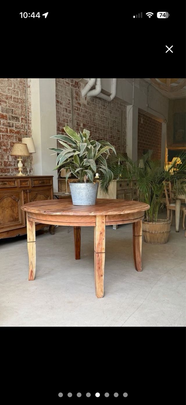 Mesa madera maciza de acacia natural extensible