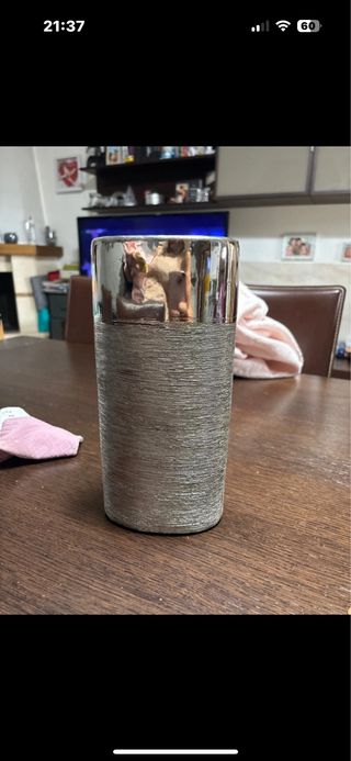 Vaso Vado Metallo Grigio Argento