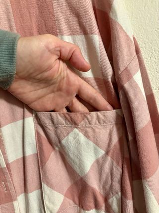 Camisa H&M cuadros rosa y blanco