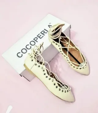 Bailarinas COCOPERLA beige con cordones