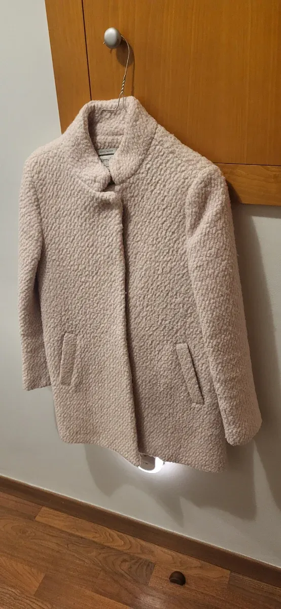 Abrigo rosa pelo lana