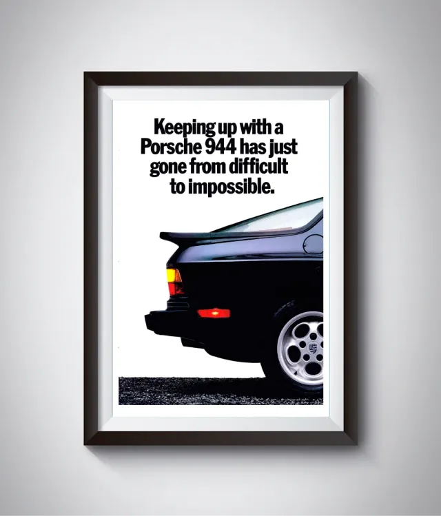 Cartel Porsche 944 Vintage Publicidad