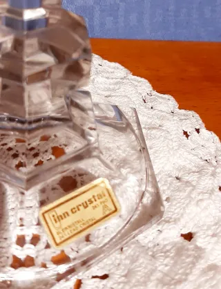 2 Candelabri in cristallo collo in metallo dorato