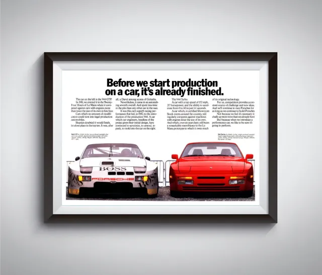 Cartel Publicitario Vintage Porsche 944