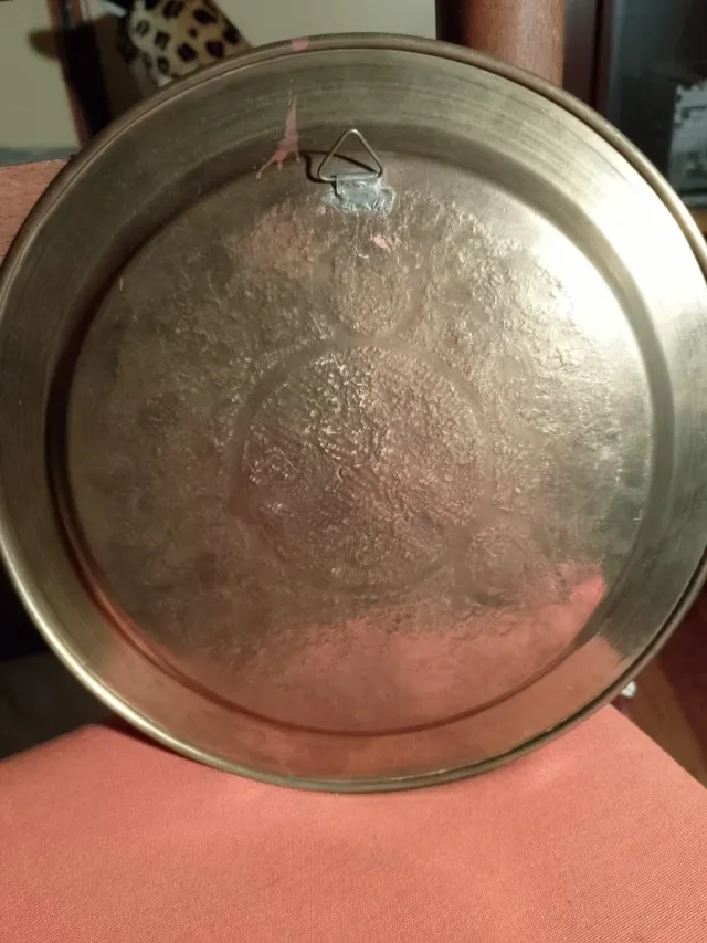 Plato decorativo bronce y plata