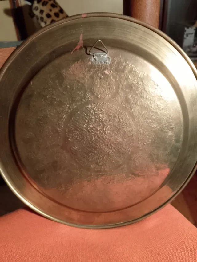 Plato decorativo bronce y plata