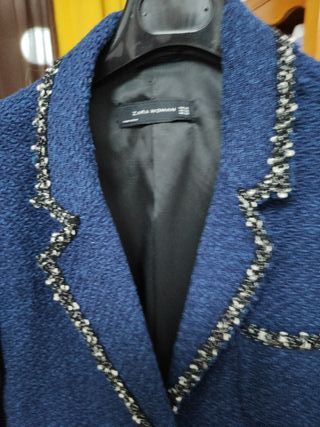 Chaqueta Zara azul tweed