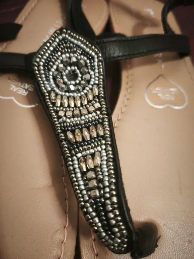 Sandalias Primark Adornadas Negro/Plata