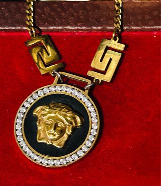 Collar Versace Acero Dorado y Negro