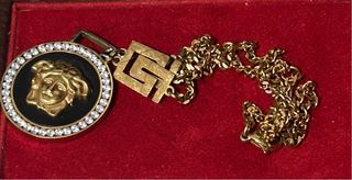 Collar Versace Acero Dorado y Negro