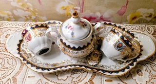 Set Tè Porcellana Oro e Bianco