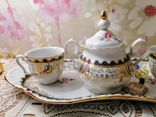 Set Tè Porcellana Oro e Bianco